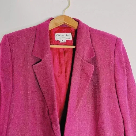 Christian Dior Rare Vintage Fuchsia Blazer Women's Size 14 - Picture 2 of 9